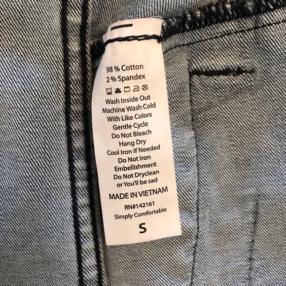 LuLaRoe Jaxon Denim Jean Jacket Womens Small 6 8 Blue Embroidered Back Panel - Picture 10 of 11